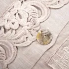 Juego de Sábanas Dobles de Lino Claro y Encaje Armonia 2 Colores - Dettox Viadurini