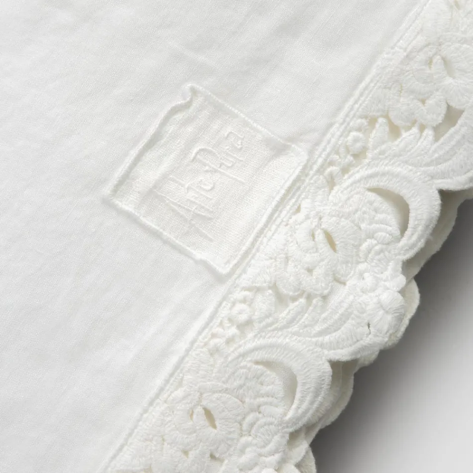 Juego de Sábanas Dobles de Lino Claro y Encaje Armonia 2 Colores - Dettox Viadurini