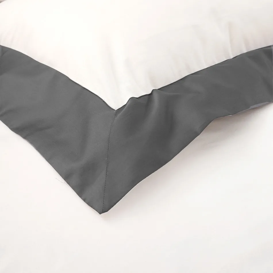 Juego de cama tamaño king en 100% algodón y 10% algodón satinado - Detalle Viadurini