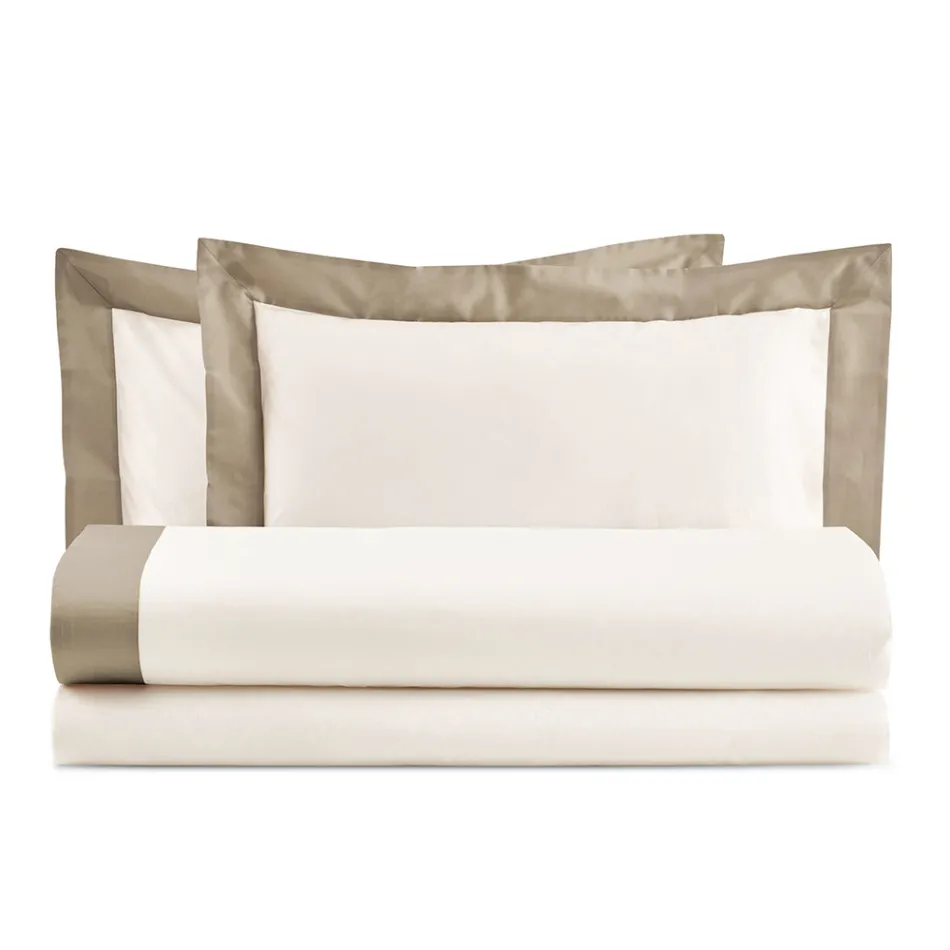 Cama de Matrimonio Completa en 100% Algodón y 10% Algodón Satén - Detalle Viadurini