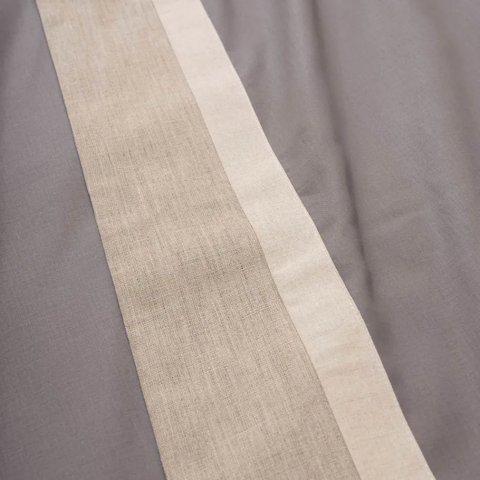 Juego de cama doble en 90% algodón y 10% lino fabricado en Italia - Nestlé Viadurini