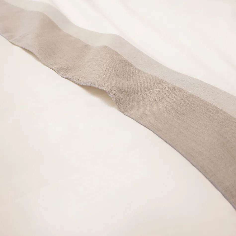 Juego de cama doble en 90% algodón y 10% lino fabricado en Italia - Nestlé Viadurini