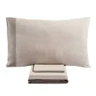 Juego de cama doble en 90% algodón y 10% lino fabricado en Italia - Nestlé Viadurini