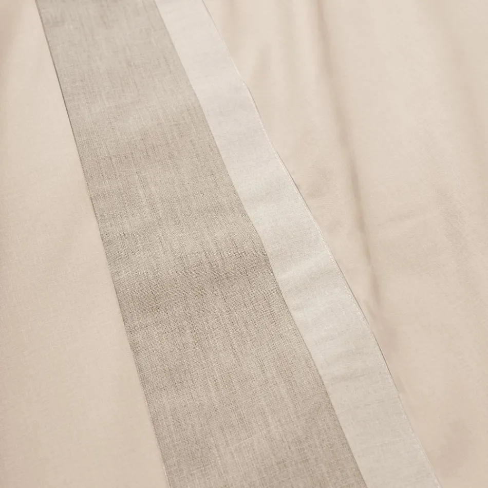 Juego de cama doble en 90% algodón y 10% lino fabricado en Italia - Nestlé Viadurini