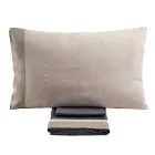 Juego de cama doble en 90% algodón y 10% lino fabricado en Italia - Nestlé Viadurini