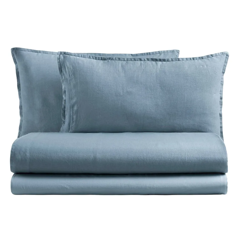 Cama matrimonial completa en puro algodón teñido y sombreado - Delicacy Viadurini