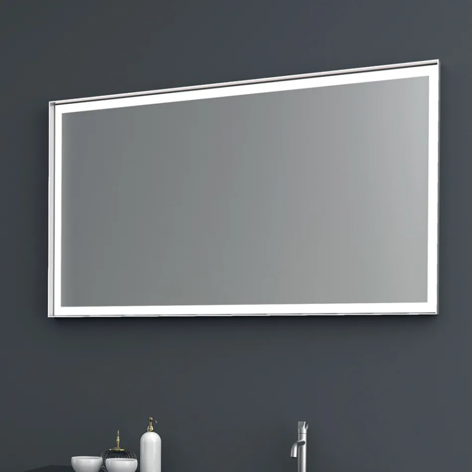 Composición 2 Mueble de baño suspendido en MDF Lacado Platino 120 cm - Renga Viadurini