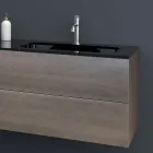 Composición 2 Mueble de baño suspendido en MDF Lacado Platino 120 cm - Renga Viadurini