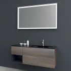 Composición 2 Mueble de baño suspendido en MDF Lacado Platino 120 cm - Renga Viadurini