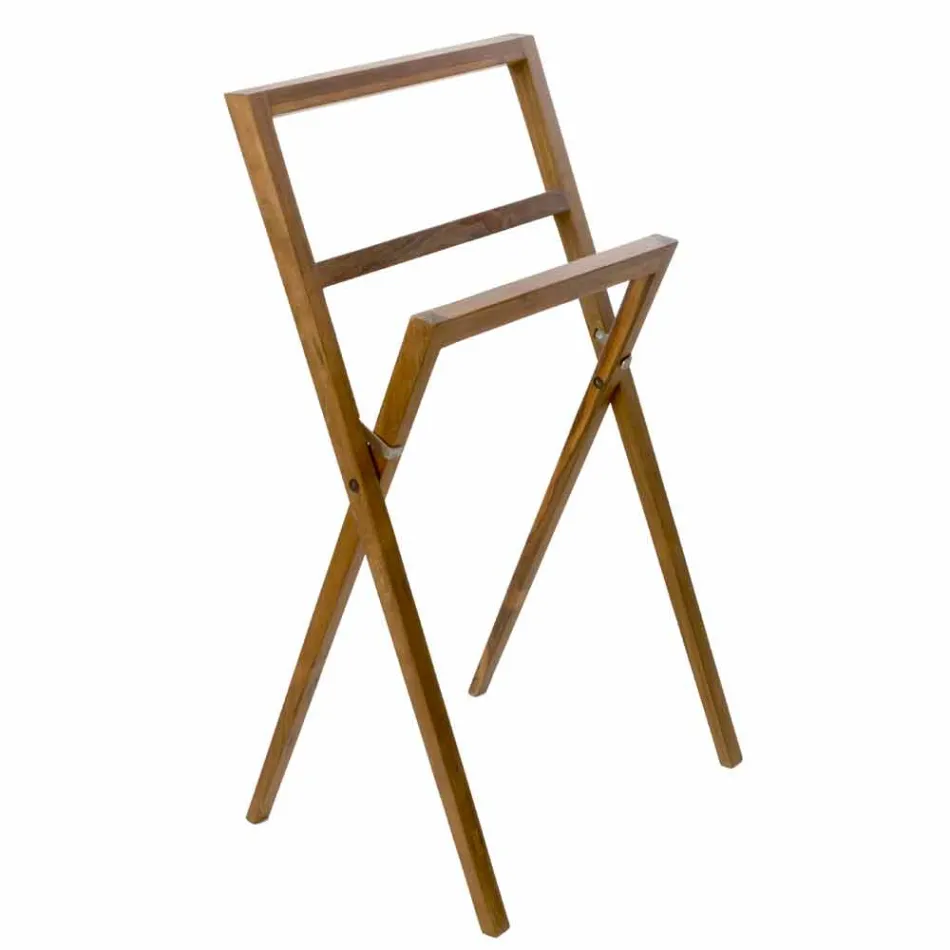 Mueble de Baño Composición 3 en Madera de Teca y Hi Macs® - Talco Viadurini