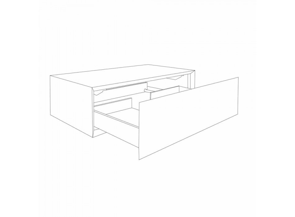 Mueble de Baño Composición 3 en Madera de Teca y Hi Macs® - Talco Viadurini