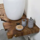 Mueble de baño suspendido Composición 3 con lavabo de resina blanca - Dazzle Viadurini