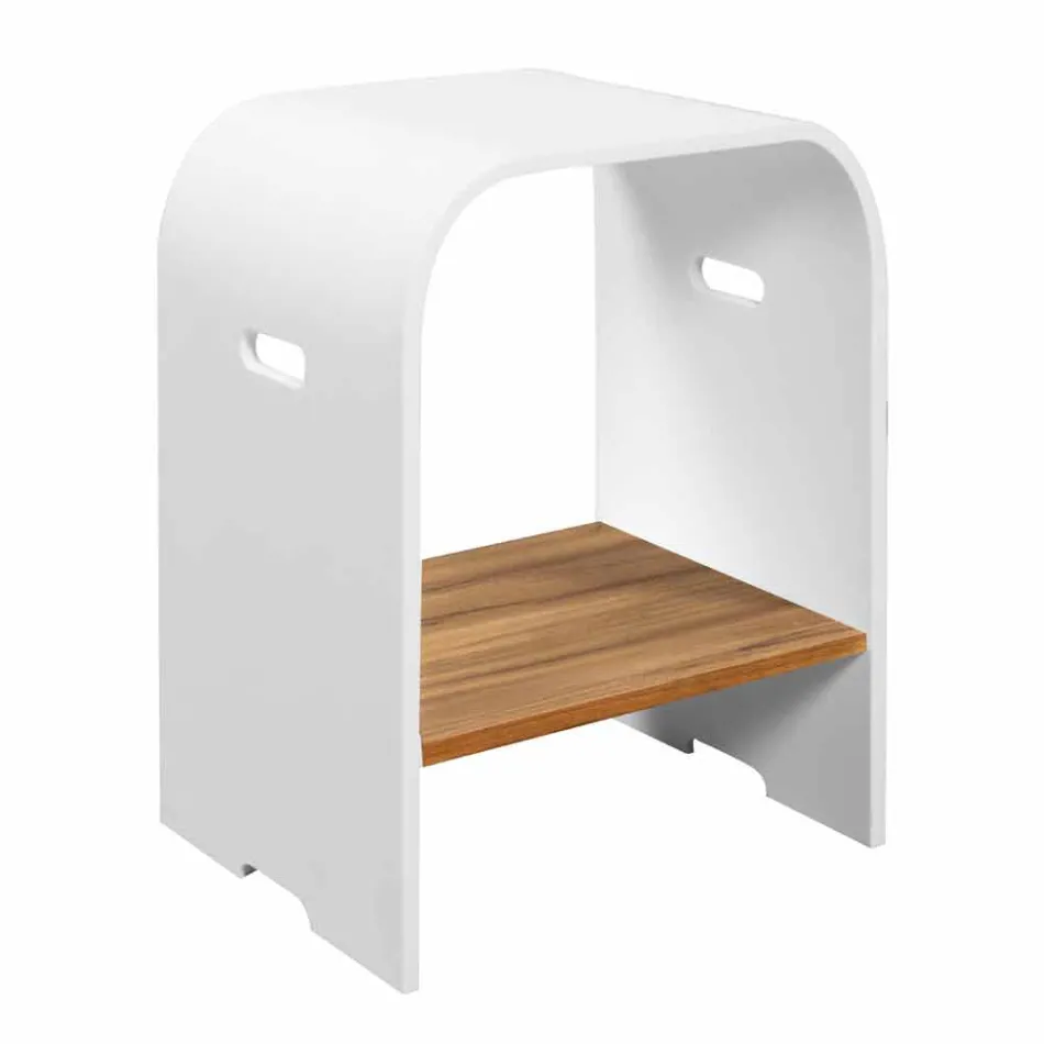 Mueble de baño suspendido Composición 3 con lavabo de resina blanca - Dazzle Viadurini