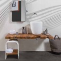 Mueble de baño suspendido Composición 3 con lavabo de resina blanca - Dazzle