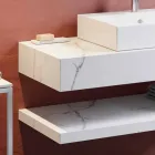 Composición 3 Mueble Baño Suspendido en Gres Porcelánico 4 Acabados - Rambina Viadurini