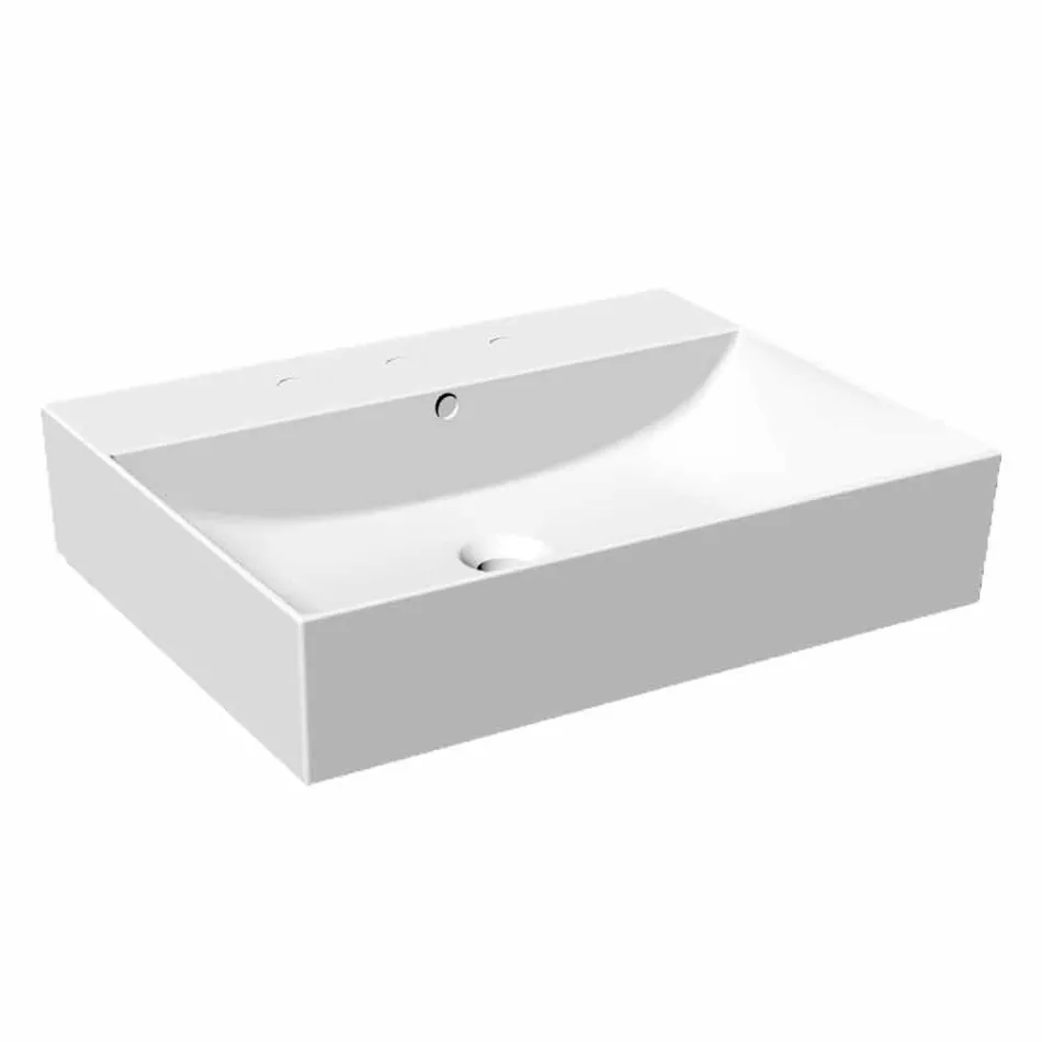 Composición 3 Mueble Baño Suspendido en Gres Porcelánico 4 Acabados - Rambina Viadurini