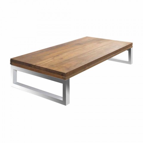 Mueble de baño Composición 4 con tapa suspendida en teca y acero