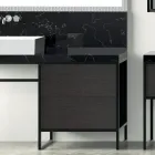 Composición 5 Mueble de baño independiente en Ecolegno Largo 130 + 70 cm - Cizco Viadurini