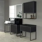 Composición 5 Mueble de baño independiente en Ecolegno Largo 130 + 70 cm - Cizco Viadurini