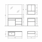 Composición 5 Mueble de baño independiente en metal y ecolegno Made in Italy - Cizco Viadurini