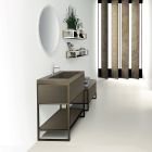 Composición 5 Mueble de baño independiente en metal, ecolegno y gres de lujo - Cizco Viadurini
