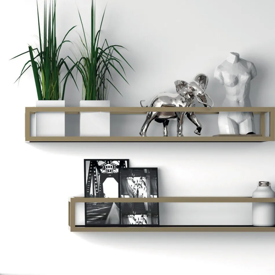 Composición 5 Mueble de baño independiente en metal, ecolegno y gres de lujo - Cizco Viadurini