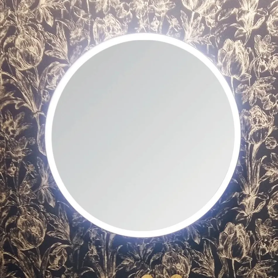 Composición 5 Mueble de baño suspendido en madera y cristal Made in Italy - Renga Viadurini