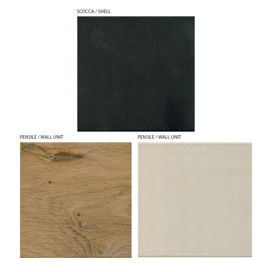 Composición de pared de diseño moderno en MDF Made in Italy - Kristin Viadurini