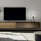 Composición de pared moderna en roble nórdico anudado y acabado en hierro - Iselin Viadurini