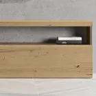 Composición de pared moderna en roble nórdico anudado y acabado en hierro - Siri Viadurini