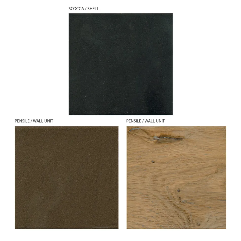 Composición de pared para la sala de estar de diseño moderno Made in Italy - Margit Viadurini