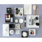 Composición Accesorios de baño en mármol blanco de Carrara Made in Italy - Tuono Viadurini