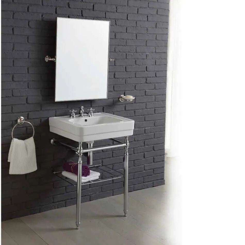 composición de muebles de baño con lavabo estructura metálica de belleza Viadurini