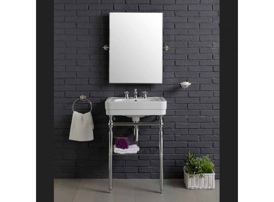 composición de muebles de baño con lavabo estructura metálica de belleza Viadurini
