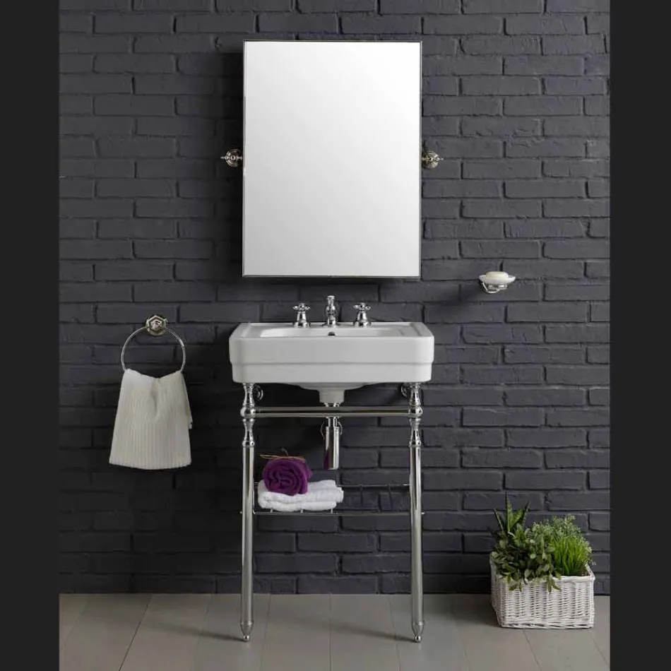 composición de muebles de baño con lavabo estructura metálica de belleza Viadurini
