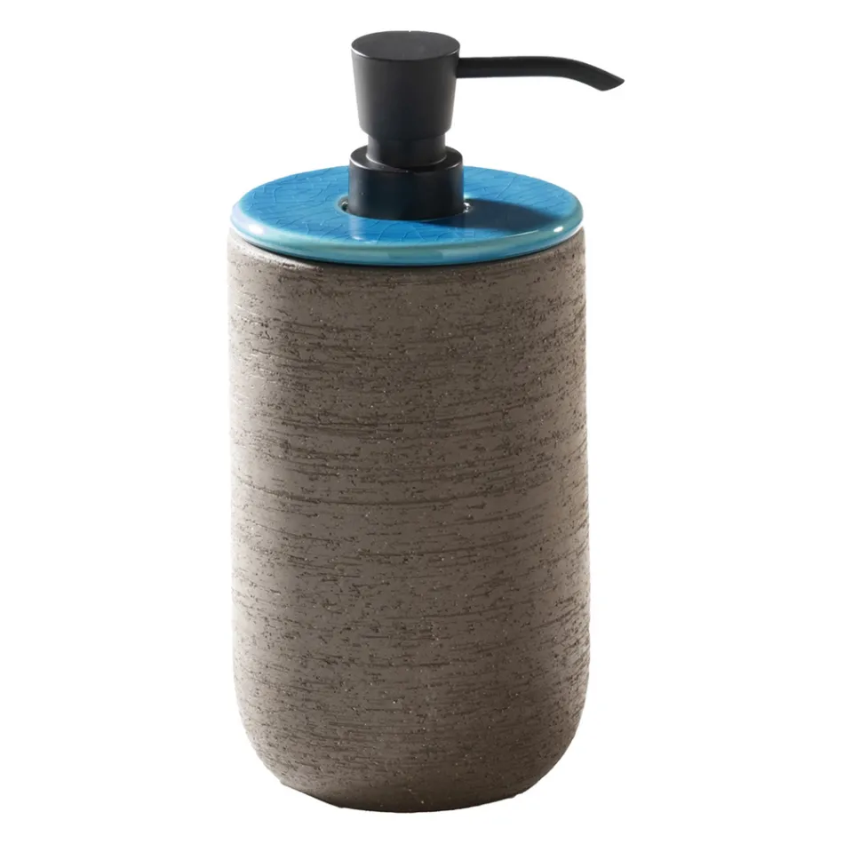 Composición de muebles de baño que incluye accesorios con detalles azules - Carolie Viadurini