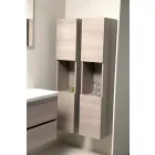 Composición de muebles de baño suspendidos en roble melamina - Becky Viadurini