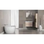 Composición de muebles de baño suspendidos en roble melamina - Becky Viadurini