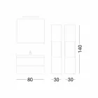 Composición de muebles de baño suspendidos en roble melamina - Becky Viadurini