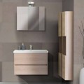 Mueble de baño 80 cm, lavabo, espejo y 2 columnas - Becky