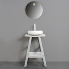 Composición de baño blanca con accesorios de arcilla y espejo - Maryse Viadurini