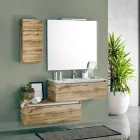 Composición de baño completa con lavabo, base antiarañazos y espejo Made in Italy - Dream Viadurini