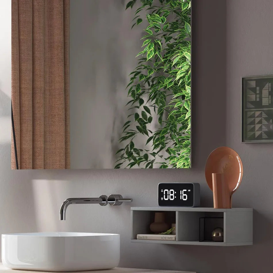 Composición de Baño Completo con Lavabo, Espejo y Base Made in Italy - Dream Viadurini