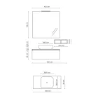 Composición de Baño Completo con Lavabo, Espejo y Base Made in Italy - Dream Viadurini