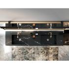 Composición de baño completa con espejo y lavabo doble Made in Italy - Palom Viadurini