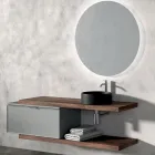 Composición de baño que incluye 1 base con 1 cajón, lavabo y 2 columnas - Orione Viadurini