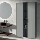 Composición de baño que incluye 1 base con 1 cajón, lavabo y 2 columnas - Orione Viadurini