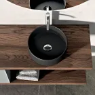 Composición de baño que incluye 1 base con 1 cajón, lavabo y 2 columnas - Orione Viadurini