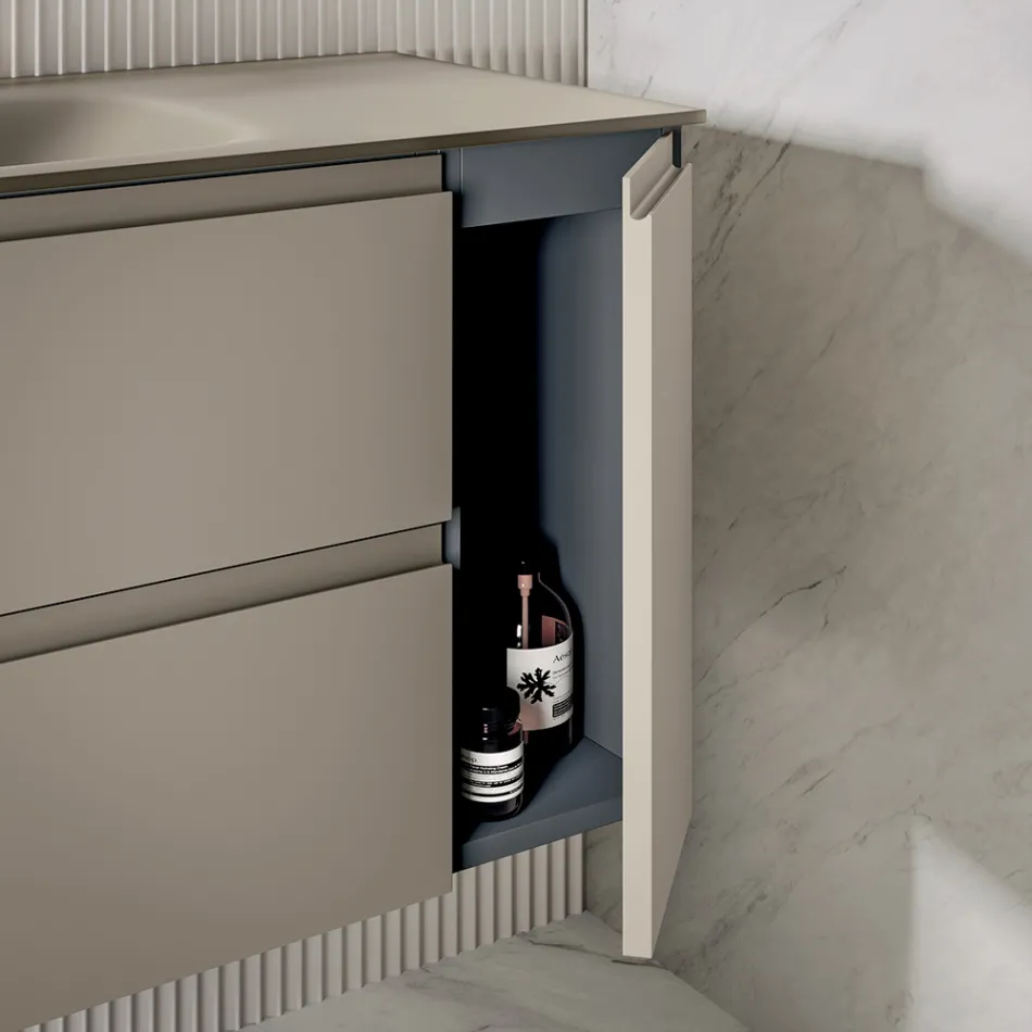 Composición de baño con base de 2 cajones y 1 puerta - Titan Viadurini