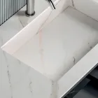 Composición de Baño con 1 Base con 1 Cajón y Compartimento Abierto y Espejo - Titan Viadurini